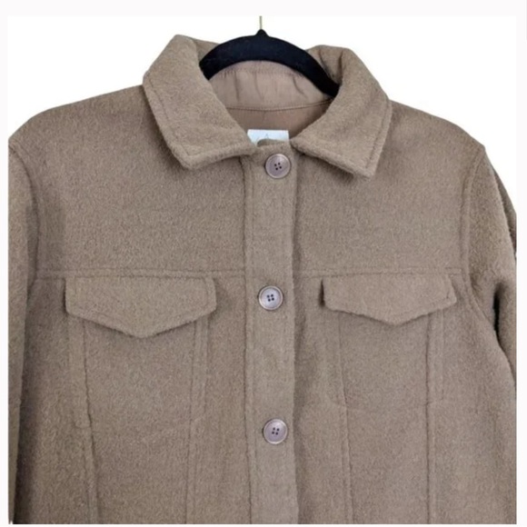 JOIE | Tan Brown Women's Cropped Shirt Jacket Shacket Size XL - Picture 2 of 4